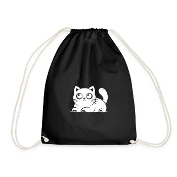 Cozy Cat Cat Face - Drawstring Bag - black - Front