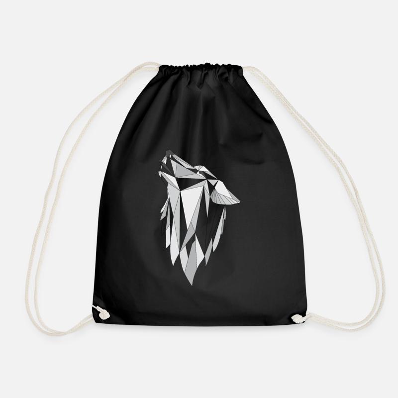 Geometrie Wolf grau - Turnbeutel - Schwarz