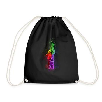 Multicolour Giraffe - Drawstring Bag - black - Front