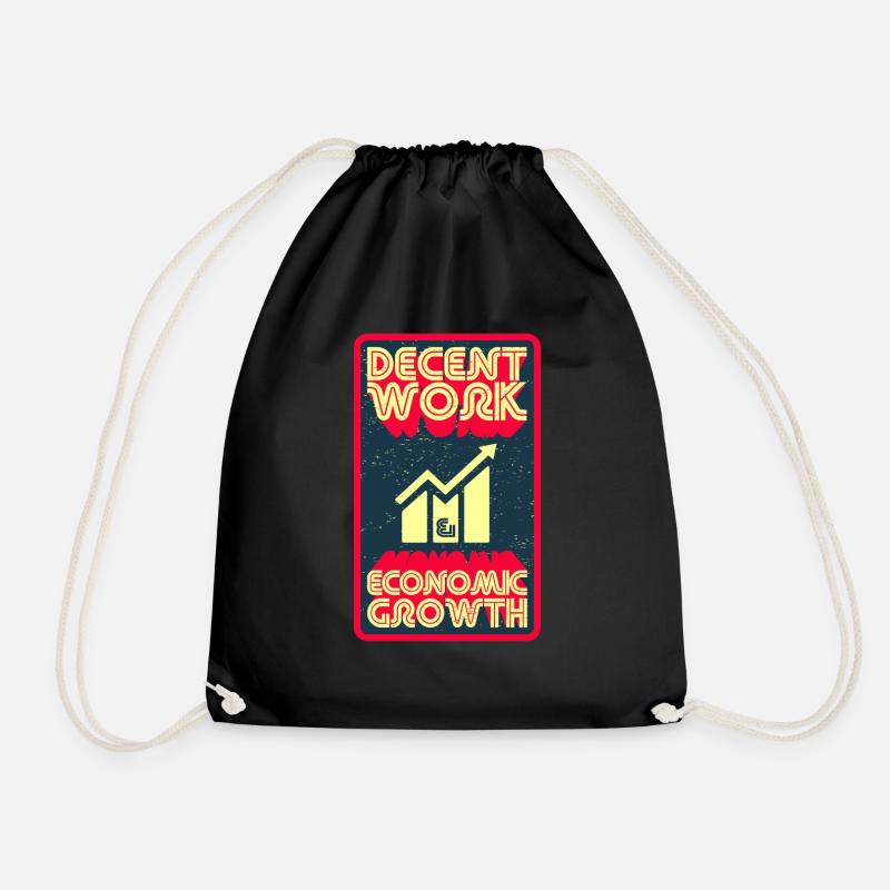 Retro Decent Work - Drawstring Bag - black