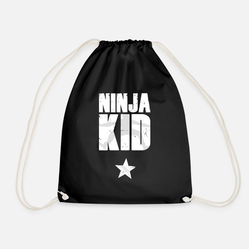 Ninja Warrior - Ninja Kid - Drawstring Bag - black
