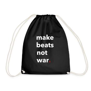 Hip Hop Rap Make Beats Not War gift - Drawstring Bag - black - Front