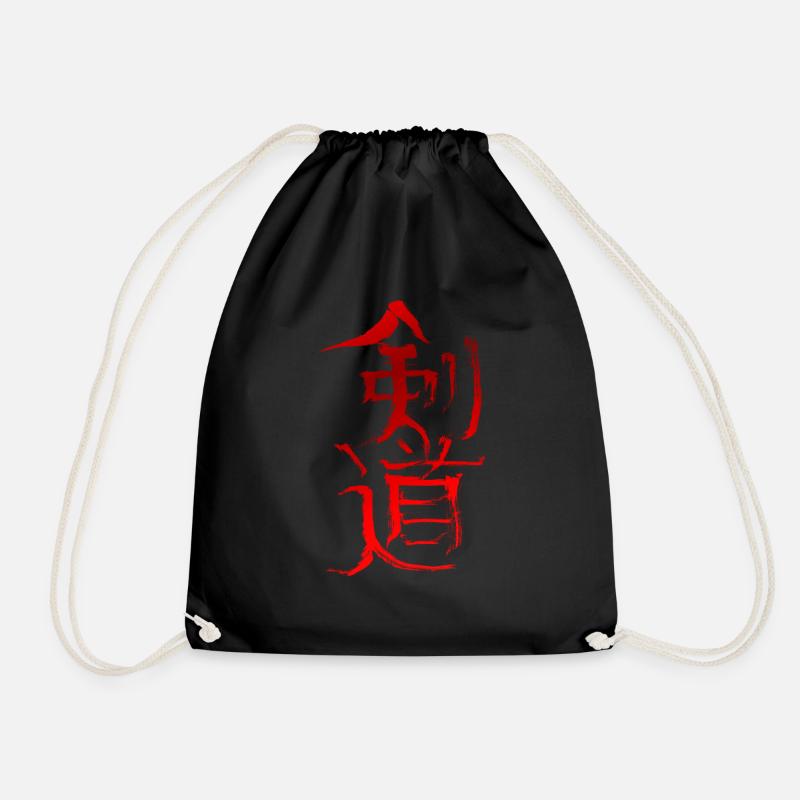 Kendo Drachen Stil - Turnbeutel - Schwarz