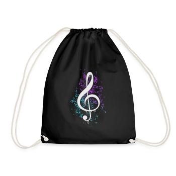 Clé de violon colorée Musiques musicales - Sac de sport léger - noir - Devant