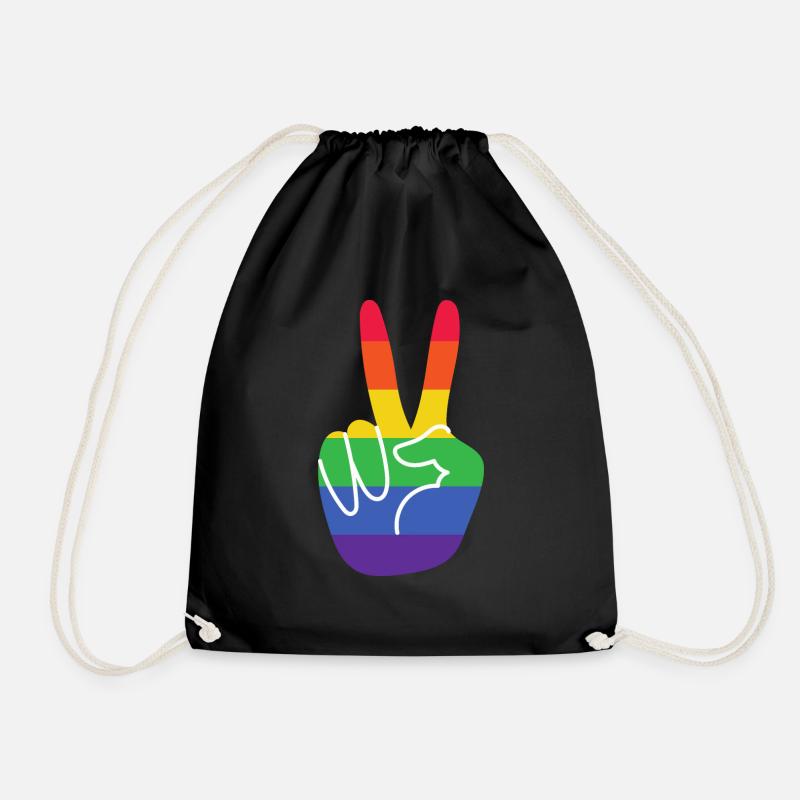 LGBTQ+ Peace - Turnbeutel - Schwarz