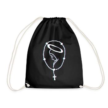 Faith Rosary Christian Believer Religious - Drawstring Bag - black - Front