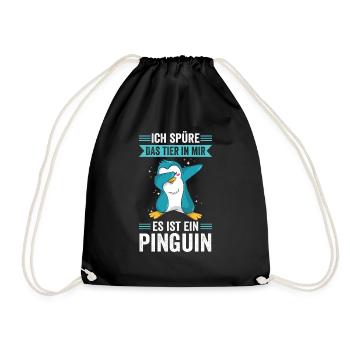 Das Tier in mir ist ein Pinguin - Turnbeutel - Schwarz - Vorne