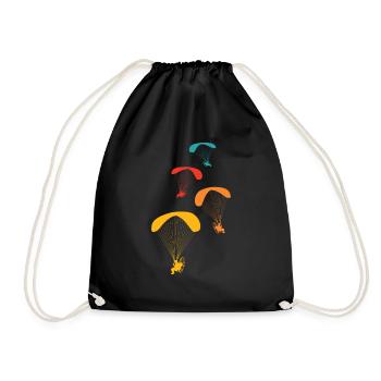 Vintage Paramotor Pilot Retro Paramotoring PPG - Drawstring Bag - black - Front