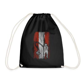 Austria Flag and Fishing - - Drawstring Bag - black - Front