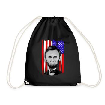 Abraham Lincoln USA - Drawstring Bag - black - Front