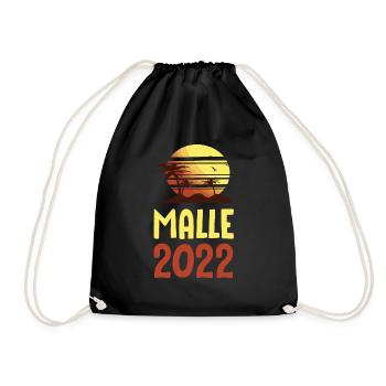 Malle 2022 Palmen - Turnbeutel - Schwarz - Vorne