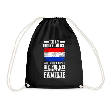 Holland Niederlande Niederländer Niederländisches - Turnbeutel - Schwarz - Vorne