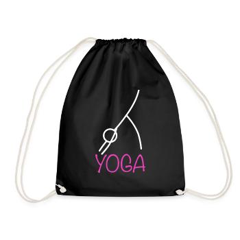 Yoga Figur - Turnbeutel - Schwarz - Vorne