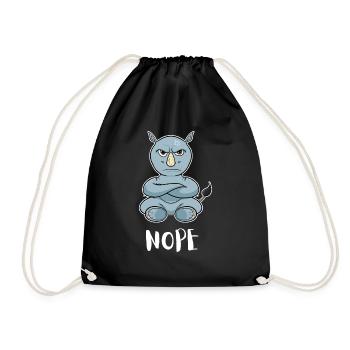 Nope Rhinocerus I Funny Lazy Rhino - Turnbeutel - Schwarz - Vorne