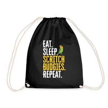 Budgerigar Perruche Oiseau Cadeau pour animaux de compagnie - Sac de sport léger - noir - Devant