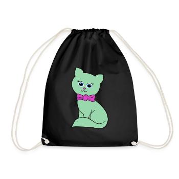 Kitty - Drawstring Bag - black - Front