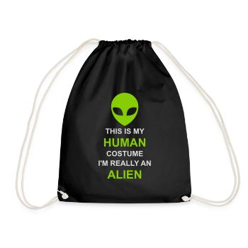 Citation extraterrestre de costume humain - Sac de sport léger - noir - Devant