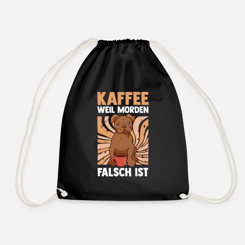 Café parce que le meurtre est mauvais chien - Sac de sport léger - noir