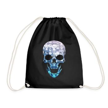 Skelett mit Hunden Skelette Hund Geschenk - Turnbeutel - Schwarz - Vorne