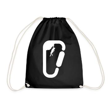 Carabiner climbing for climbers - Drawstring Bag - black - Front