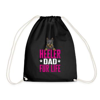 Australian Cattle Dog Red Blue Heeler - Drawstring Bag - black - Front