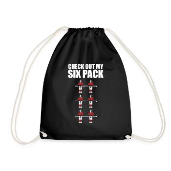Funny Check Out My Six Pack Table Soccer Foosball - Drawstring Bag - black - Front
