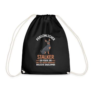 Hund Pinscher - Turnbeutel - Schwarz - Vorne