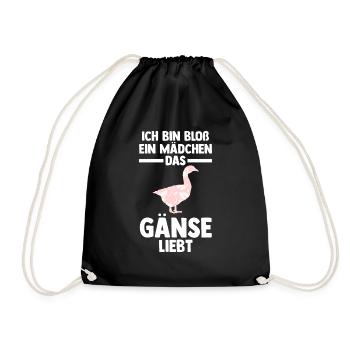 Gans Gänse - Turnbeutel - Schwarz - Vorne
