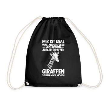 Giraffe Giraffen - Turnbeutel - Schwarz - Vorne