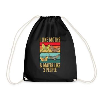 Moths Insect Collector Entomologist - Drawstring Bag - black - Front