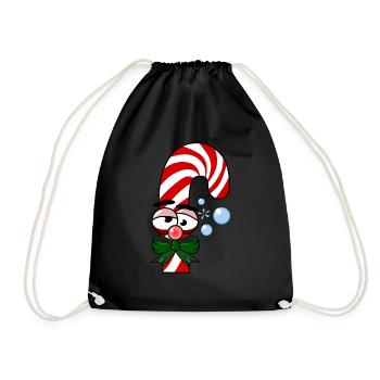 Drunken candy cane - Drawstring Bag - black - Front