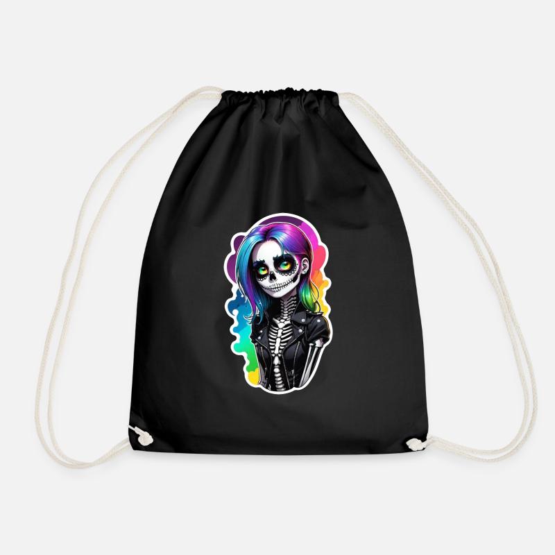 Halloween - Rock & Regenbogen - Turnbeutel - Schwarz