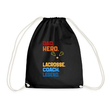Papa Hero Lacrosse Coach Legende 2024 Retro Vintage - Turnbeutel - Schwarz - Vorne