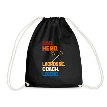 Dad Hero Lacrosse Coach Legend 2024 Sports Vintage - Drawstring Bag - black - Front