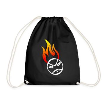 Angry Tennis Ball Flame red orange Design - Turnbeutel - Schwarz - Vorne