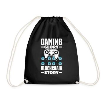 Cryptocurrency Rewards Gaming Blockchain Gamer - Drawstring Bag - black - Front