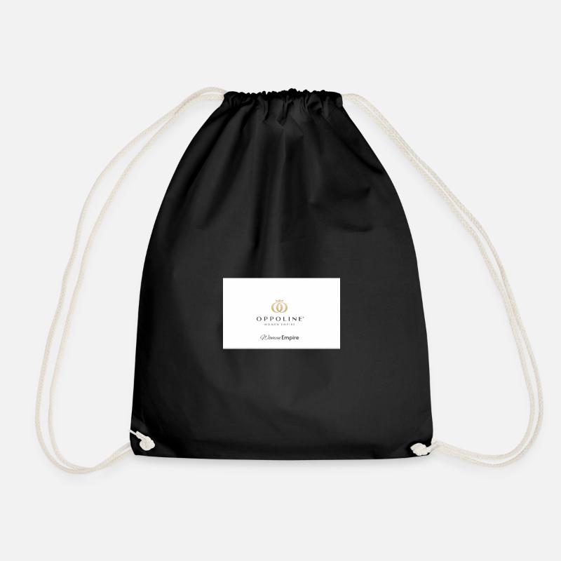 Elegant Crown Motif for Women - Drawstring Bag - black