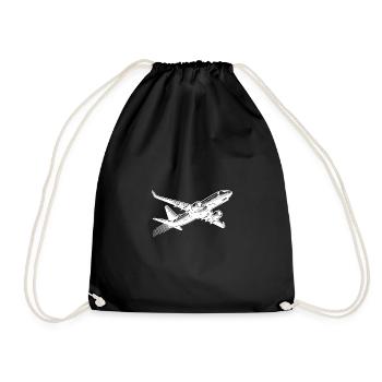 Jet aircraft at cruising altitude - Drawstring Bag - black - Front