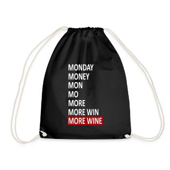 wine present MORE WINE - Drawstring Bag - black - Front