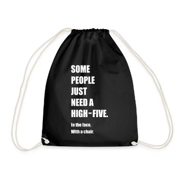 Lustig , Funny , Witzig , Lustiger Spruch - Turnbeutel - Schwarz - Vorne