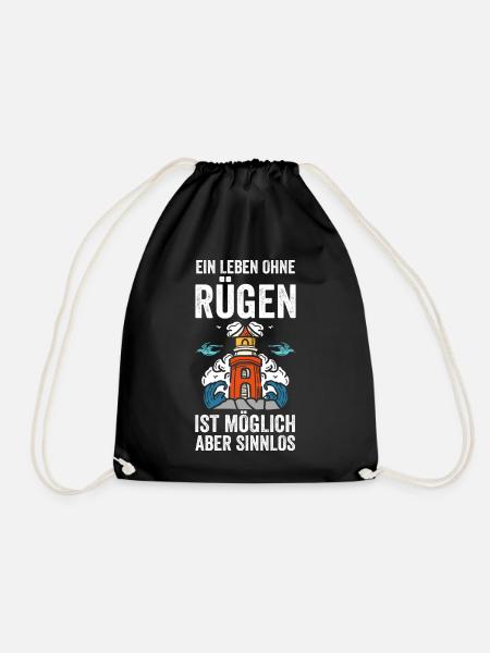 Ein Leben ohne Rügen ist möglich aber sinnlos - Turnbeutel - Schwarz