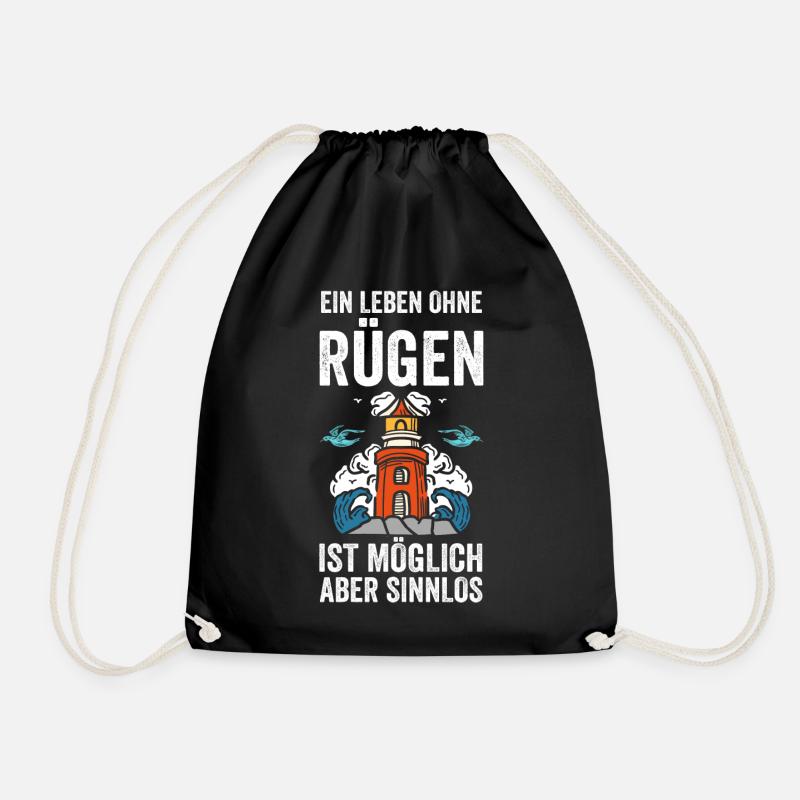 Ein Leben ohne Rügen ist möglich aber sinnlos - Turnbeutel - Schwarz