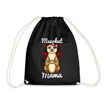 Meerkat Mama Finger Heart Meerkat Animal Ribbon - Sac de sport léger - noir - Devant