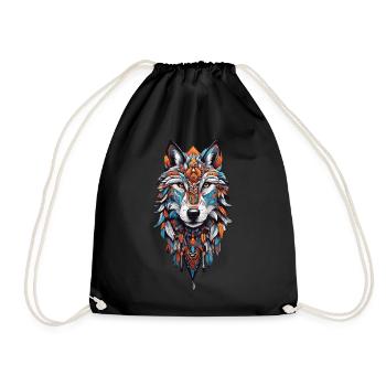 Wolf Spirit Mandala & Feather Bijoux Bohemian Design - Sac de sport léger - noir - Devant