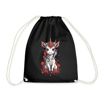 Einhorn Halloween Magie Grusel Design - Turnbeutel - Schwarz - Vorne