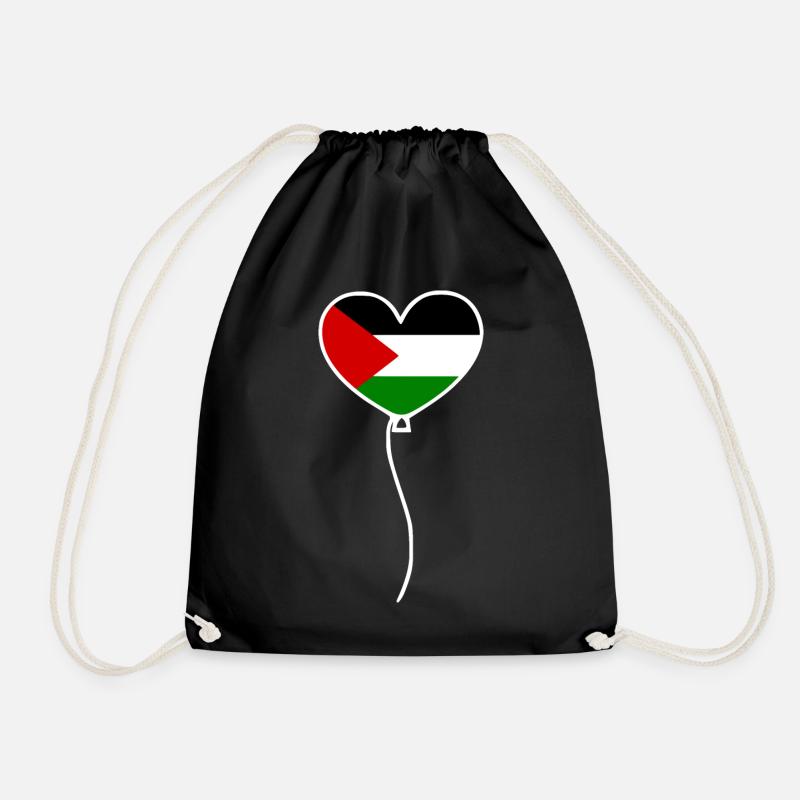 Free palestine - Drawstring Bag - black