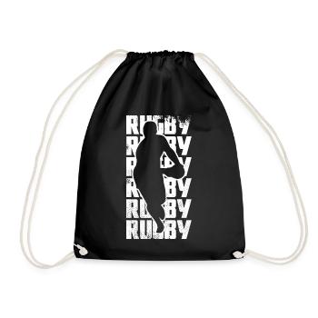 Rugby player - Drawstring Bag - black - Front