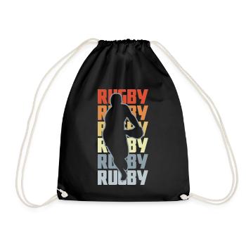 Rugby - Drawstring Bag - black - Front
