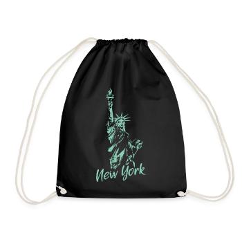 Statue of Liberty New York US Symbol Illustration - Drawstring Bag - black - Front