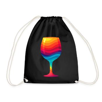 Verre à vin coloré - Sac de sport léger - noir - Devant